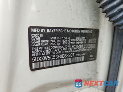 Zdjęcie 14 z 14 samochodu: 2015 BMW X4 XDRIVE35I VIN:5UXXW5C53F0E88887 - miniatura
