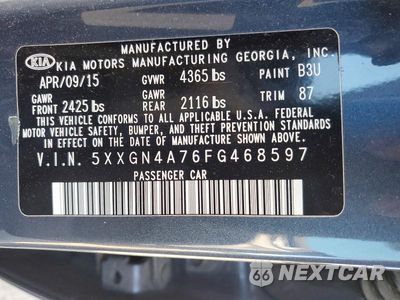 Zdjęcie 12 z 12 samochodu: 2015 KIA OPTIMA EX VIN:5XXGN4A76FG468597 - miniatura