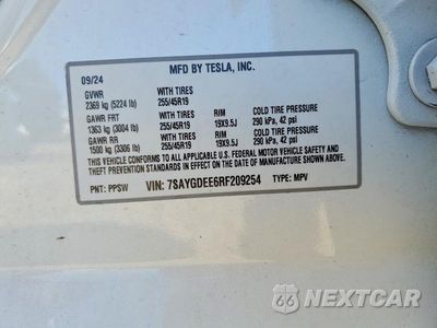 Zdjęcie 13 z 13 samochodu: 2024 TESLA MODEL Y VIN:7SAYGDEE6RF209254 - miniatura