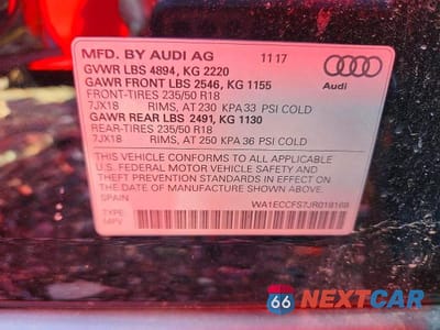 Zdjęcie 13 z 13 samochodu: 2018 AUDI Q3 PREMIUM VIN:WA1ECCFS7JR018168 - miniatura