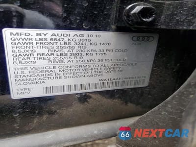 Zdjęcie 12 z 12 samochodu: 2019 AUDI Q7 PREMIUM PLUS VIN:WA1LAAF74KD013876 - miniatura