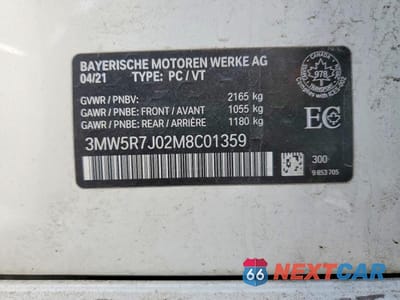 Zdjęcie 13 z 13 samochodu: 2021 BMW 330XI VIN:3MW5R7J02M8C01359 - miniatura