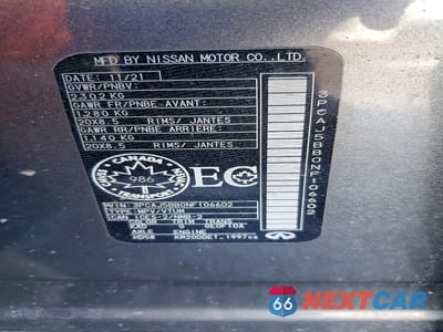 Zdjęcie 12 z 12 samochodu: 2022 INFINITI QX50 LUXE VIN:3PCAJ5BB0NF106602 - miniatura