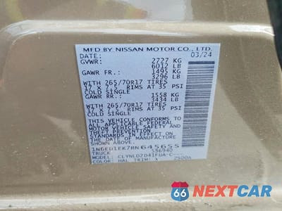 Zdjęcie 12 z 12 samochodu: 2024 NISSAN FRONTIER PRO-4X VIN:1N6ED1EK7RN645655 - miniatura