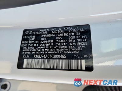 Zdjęcie 12 z 12 samochodu: 2019 HYUNDAI NEXO BLUE VIN:KM8J74A61KU001465 - miniatura