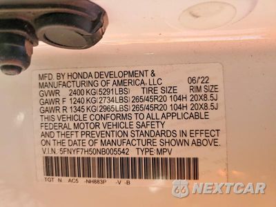 Zdjęcie 13 z 13 samochodu: 2022 HONDA PASSPORT EXL VIN:5FNYF7H50NB005542 - miniatura