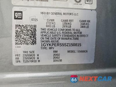 Zdjęcie 13 z 13 samochodu: 2025 CADILLAC XT6 PLATINUM PREMIUM LUXURY VIN:1GYKPERS5SZ150815 - miniatura
