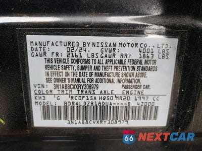 Zdjęcie 13 z 13 samochodu: 2024 NISSAN SENTRA SV VIN:3N1AB8CVXRY308979 - miniatura