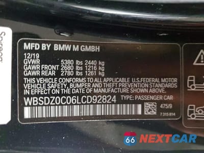 Zdjęcie 12 z 13 samochodu: 2020 BMW M8 VIN:WBSDZ0C06LCD92824 - miniatura