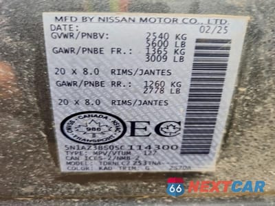 Zdjęcie 13 z 13 samochodu: 2025 NISSAN MURANO SV VIN:5N1AZ3BS0SC114300 - miniatura