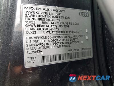 Zdjęcie 13 z 13 samochodu: 2023 AUDI Q8 PREMIUM PLUS S-LINE VIN:WA1EVBF12PD037969 - miniatura