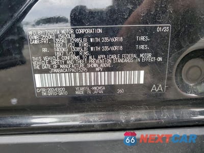 Zdjęcie 13 z 13 samochodu: 2023 TOYOTA BZ4X XLE VIN:JTMABACA1PA015295 - miniatura