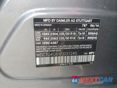 Zdjęcie 13 z 13 samochodu: 2015 MERCEDES-BENZ GLA 250 4MATIC VIN:WDCTG4GB1FJ031245 - miniatura