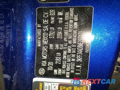 Zdjęcie 12 z 12 samochodu: 2021 KIA FORTE GT-LINE VIN:3KPF34AD8ME297171 - miniatura