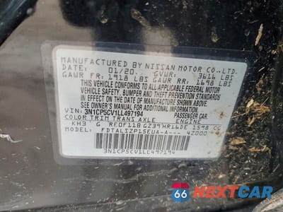 Zdjęcie 13 z 13 samochodu: 2020 NISSAN KICKS SV VIN:3N1CP5CV1LL497194 - miniatura