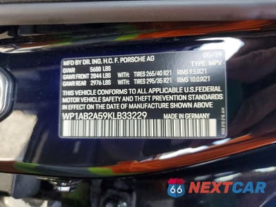 Zdjęcie 13 z 13 samochodu: 2019 PORSCHE MACAN S VIN:WP1AB2A59KLB33229 - miniatura