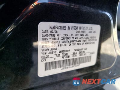 Zdjęcie 13 z 13 samochodu: 2008 INFINITI G35 VIN:JNKBV61F48M266897 - miniatura