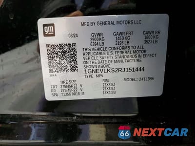 Zdjęcie 14 z 14 samochodu: 2024 CHEVROLET TRAVERSE RS VIN:1GNEVLKS2RJ151444 - miniatura