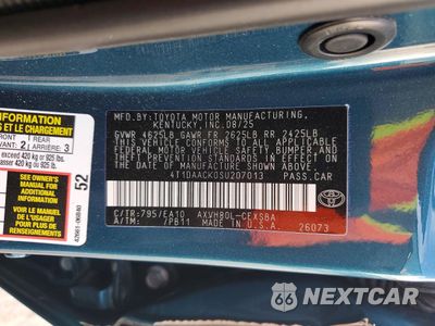 Zdjęcie 12 z 13 samochodu: 2025 TOYOTA CAMRY SE VIN:4T1DAACK0SU207013 - miniatura