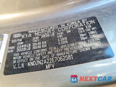 Zdjęcie 12 z 12 samochodu: 2014 KIA SOUL BASE VIN:KNDJN2A22E7062581 - miniatura