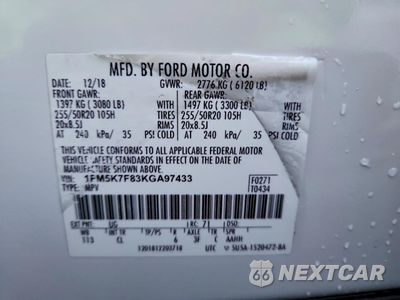 Zdjęcie 13 z 13 samochodu: 2019 FORD EXPLORER LIMITED VIN:1FM5K7F83KGA97433 - miniatura