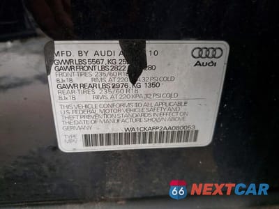 Zdjęcie 12 z 12 samochodu: 2010 AUDI Q5 VIN:WA1CKAFP2AA080053 - miniatura