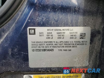 Zdjęcie 12 z 12 samochodu: 2011 CHEVROLET MALIBU 1LT VIN:1G1ZC5E1XBF349429 - miniatura