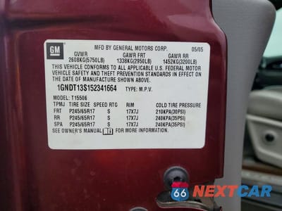 Zdjęcie 14 z 14 samochodu: 2005 CHEVROLET TRAILBLAZER LS VIN:1GNDT13S152341664 - miniatura