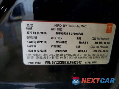 Zdjęcie 14 z 14 samochodu: 2020 TESLA MODEL X VIN:5YJXCDE22LF262647 - miniatura
