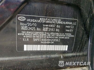 Zdjęcie 12 z 12 samochodu: 2011 HYUNDAI SONATA SE 2.0T VIN:5NPEC4ABXBH208963 - miniatura