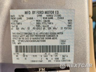 Zdjęcie 13 z 13 samochodu: 2009 FORD ESCAPE XLT VIN:1FMCU93G09KA61599 - miniatura