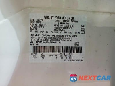 Zdjęcie 13 z 13 samochodu: 2024 FORD EDGE SEL VIN:2FMPK4J90RBA10726 - miniatura