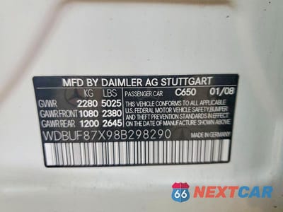 Zdjęcie 12 z 12 samochodu: 2008 MERCEDES-BENZ E 350 4MATIC VIN:WDBUF87X98B298290 - miniatura