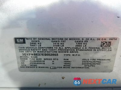 Zdjęcie 12 z 12 samochodu: 2014 CADILLAC SRX LUXURY COLLECTION VIN:3GYFNBE37ES652893 - miniatura