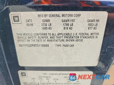 Zdjęcie 13 z 13 samochodu: 1996 CHEV CORVETTE VIN:1G1YY22P8T5118993 - miniatura