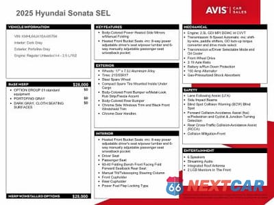 Zdjęcie 12 z 13 samochodu: 2025 HYUNDAI SONATA SEL VIN:KMHL64JA1SA485784 - miniatura