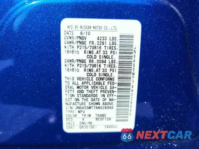 Zdjęcie 14 z 14 samochodu: 2010 NISSAN ROGUE SL VIN:JN8AS5MT7AW029868 - miniatura