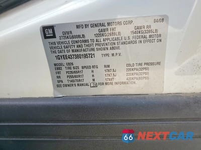 Zdjęcie 13 z 13 samochodu: 2008 CADILLAC SRX VIN:1GYEE437380195721 - miniatura
