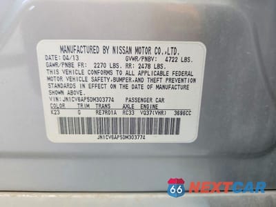 Zdjęcie 12 z 12 samochodu: 2013 INFINITI G37 SEDAN JOURNEY VIN:JN1CV6AP5DM303774 - miniatura