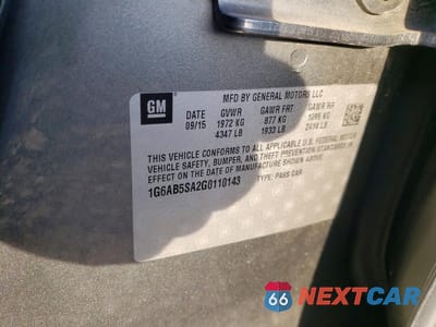 Zdjęcie 13 z 13 samochodu: 2016 CADILLAC ATS LUXURY VIN:1G6AB5SA2G0110143 - miniatura