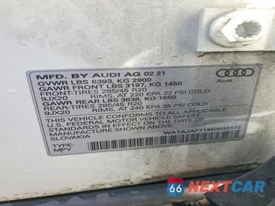 Zdjęcie 13 z 13 samochodu: 2021 AUDI Q7 PREMIUM VIN:WA1AJAF71MD033173 - miniatura