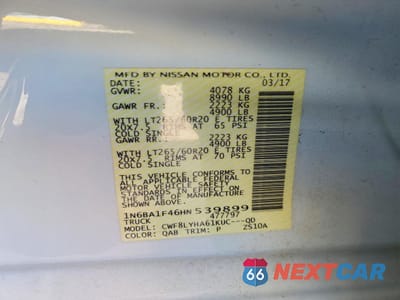 Zdjęcie 12 z 12 samochodu: 2017 NISSAN TITAN XD PLATINUM RESERVE VIN:1N6BA1F46HN539899 - miniatura