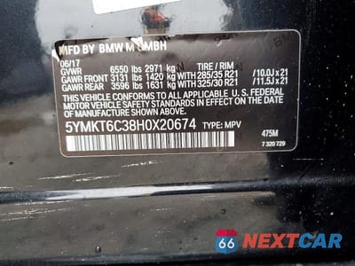 Zdjęcie 13 z 13 samochodu: 2017 BMW X5 M VIN:5YMKT6C38H0X20674 - miniatura