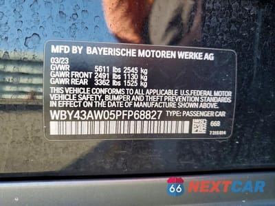 Zdjęcie 12 z 12 samochodu: 2023 BMW I4 EDRIVE 35 VIN:WBY43AW05PFP68827 - miniatura
