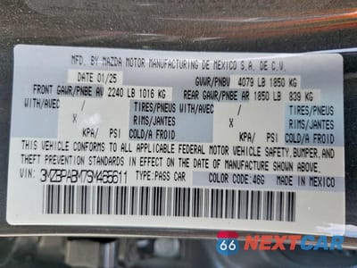 Zdjęcie 12 z 12 samochodu: 2025 MAZDA 3 SELECT SPORT VIN:3MZBPABM7SM465611 - miniatura