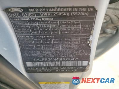 Zdjęcie 14 z 15 samochodu: 2008 LAND ROVER LR2 SE VIN:SALFP24N48H016425 - miniatura