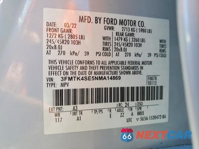 Zdjęcie 13 z 13 samochodu: 2022 FORD MUSTANG MACH-E GT VIN:3FMTK4SE5NMA14869 - miniatura