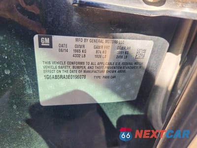 Zdjęcie 12 z 12 samochodu: 2014 CADILLAC ATS LUXURY VIN:1G6AB5RA3E0196078 - miniatura