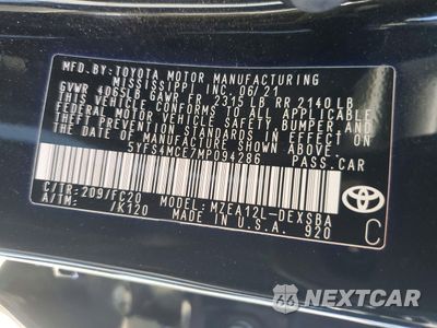 Zdjęcie 12 z 13 samochodu: 2021 TOYOTA COROLLA SE VIN:5YFS4MCE7MP094286 - miniatura