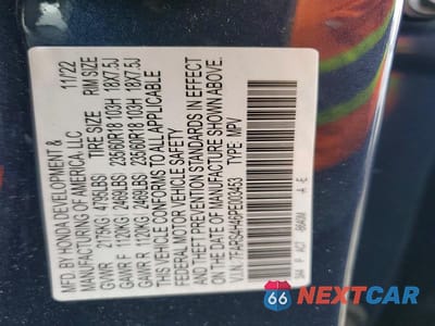 Zdjęcie 13 z 13 samochodu: 2023 HONDA CR-V EX VIN:7FARS4H46PE003453 - miniatura